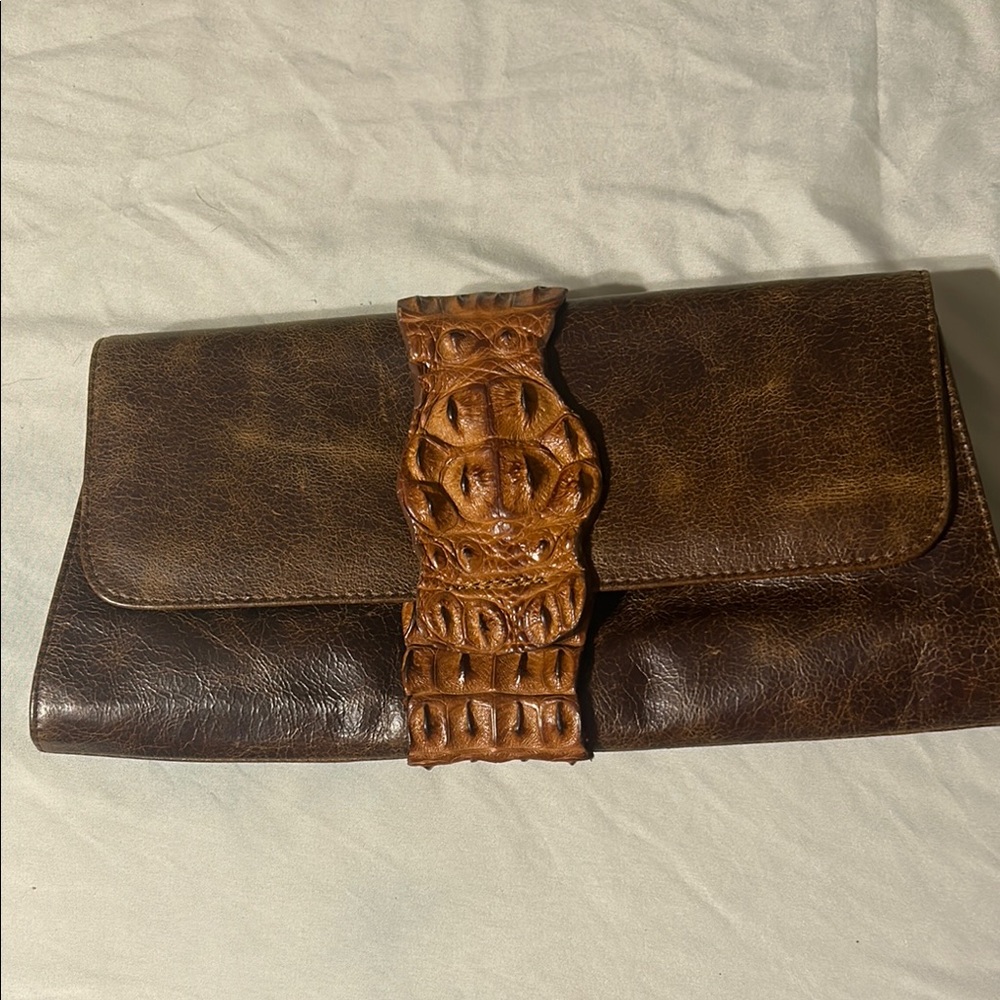 Elegant Brown Leather Clutch